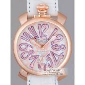 日本ガガ ミラノ スーパーコピーGaGa MILANO マニュアル48mm 手巻き 5011 MOSAICO 1 ホワイト皮 ホワイトモザイク/ピンクゴールドアラビア