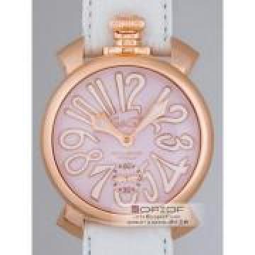 日本ガガ ミラノ スーパーコピーGaGa MILANO マニュアル48mm 手巻き 5011.2 ホワイト皮 ピンクマット/ホワイトアラビア