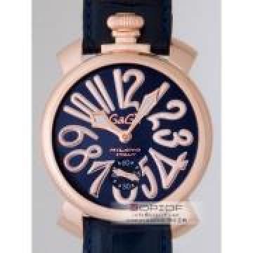 日本ガガ ミラノ スーパーコピーGaGa MILANO マニュアル48mm 手巻き 5011.5 ブルー皮 ブルーソレイユ/ピンクゴールドアラビア