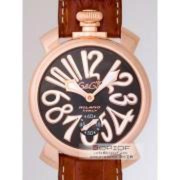 日本ガガ ミラノ スーパーコピーGaGa MILANO マニュアル48mm 手巻き 5011.7 ブラウン皮 グレー/ホワイトアラビア