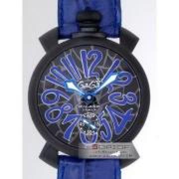 日本ガガ ミラノ スーパーコピーGaGa MILANO マニュアル48mm 手巻き 5012 MOSAICO 2 ブルー皮 ブラックモザイク/ブルーアラビア