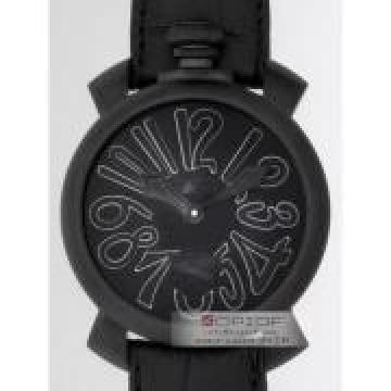 日本ガガ ミラノ スーパーコピーGaGa MILANO マニュアル48mm 手巻き 5012.2 ブラック皮 ブラックマット/ブラックアラビア