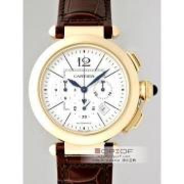 カルティエ パシャ42mm W3020151 クロノ YG/ブラウン皮 シルバー
