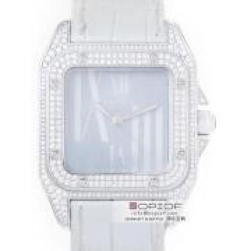 日本カルティエ スーパーコピーcartier サントス100 MM MOPレディース WM503251 WG ケースダイヤ ラグダイヤ ブルーシェル