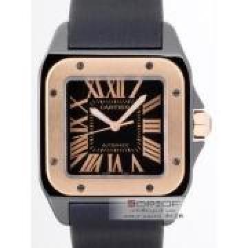 日本カルティエ スーパーコピーcartier サントス100 MM レディース ADLCコーティング W2020007 PG/SS ブラック