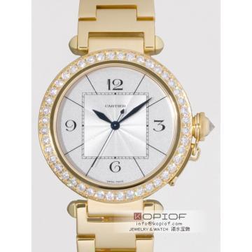 カルティエ パシャ 42mm WJ1203H9 YG ダイヤベゼル シルバー