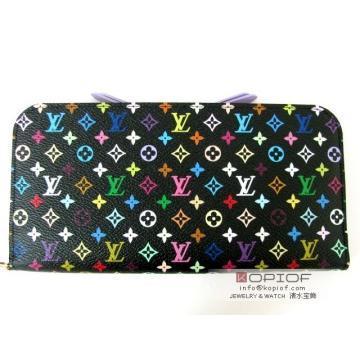 日本ルイヴィトン スーパーコピーlouisvuitton ポルトフォイユ・アンソリット 長財布 マルチカラー ノワール×ヴィオレ M60271