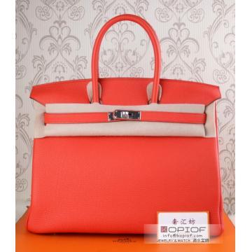エルメス バーキン35 ローズジャイプール トリヨンクレマンス シルバー金具 he477