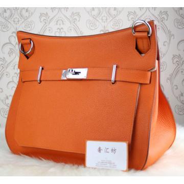 エルメス[HERMES]ジプシエール 34cm[Jypsiere 34cm]クレマンス オレンジ シルバー金具 he119