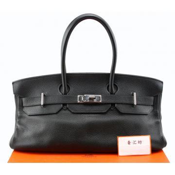 エルメス ショルダーバーキン ブラック トリヨンクレマンス シルバー金具 he483