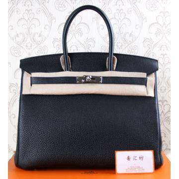エルメス バーキン35 ブラック ヴァッシュリエジェ シルバー金具 he498