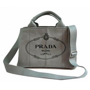 日本プラダ スーパーコピーPrada カナパ ロゴプリント キャンバス トートバッグ PM ショルダーストラップ付きグレー NUBE B1877G