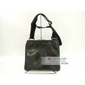 日本グッチ スーパーコピー GUCCI ショルダーバッグ/コーティングキャンバス/ブラック 201538