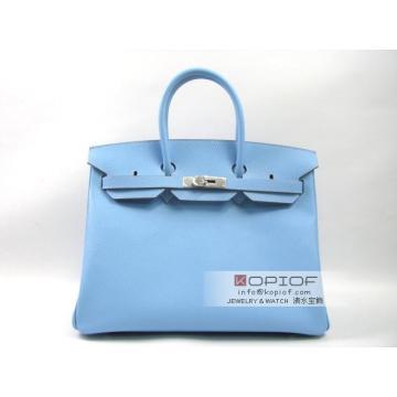 エルメス バーキン35ヴォーエプソン セレスト（金具：シルバー） her444