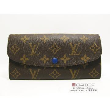 日本ルイヴィトン スーパーコピーlouisvuitton ポルトフォイユ・エミリー モノグラム×ブルー M60138