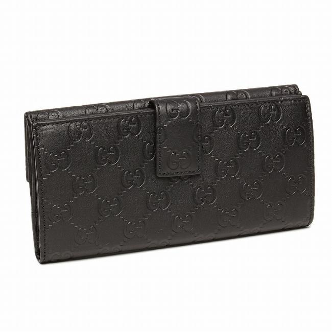 グッチ スーパーコピー 財布 GUCCISSIMA 112715 A0V1G 1000 シマレザー メタルバー 長財布 ブラック