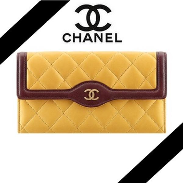 CHANELシャネルスーパーコピー ツートンレザーウォレット イエロー A81024 Y60420 C1950