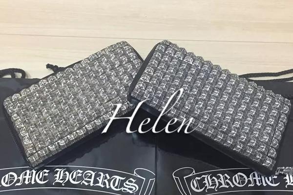 クロムハーツ財布 コピー ゼロピラミッドスタッズ レックウォレット ラウンドファスナー財布 ヘビーレザー Chromehearts611009