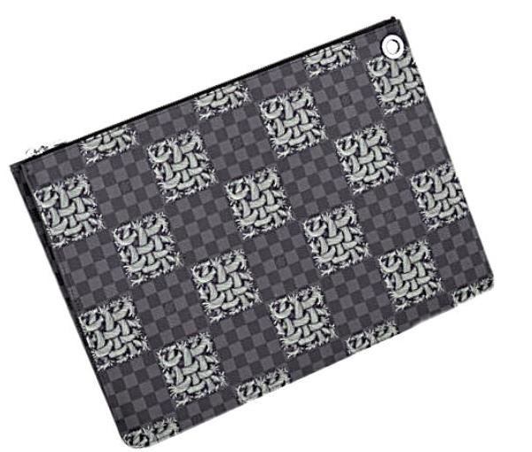 ルイヴィトン クリストファーネメス 限定コラボ ポシェットジュールGM N61232 Pochette Jour ダミエグラフィット 縄柄 クラッチバッグ セカンドバッグ ポーチ