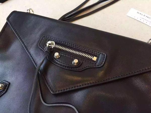2015新作 BALENCIAGA バレンシアガスーパーコピー ブラックレザー クラッチバッグ