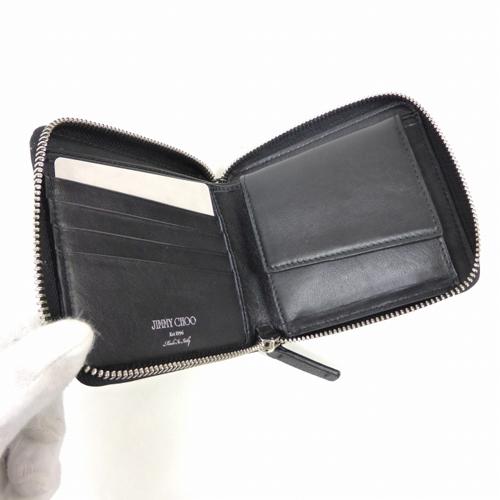 ジミーチュウ コピー Jimmy Choo エンボス スター ラウンド 財布 黒 jc70107