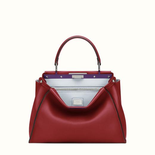 FENDI フェンディ コピー ピーカブー レッドレザー ハンドバッグ 8BN2903ZNF03M5