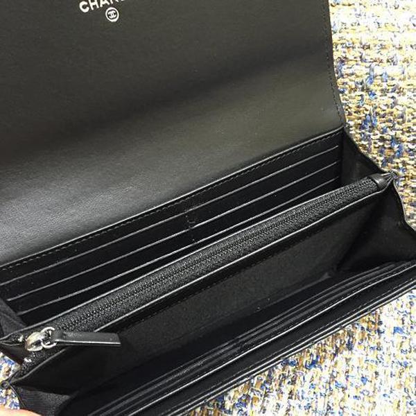 16AW ★SALE★Chanelシャネルスーパーコピー シェブロンBLACK 人気ボタン式長財布