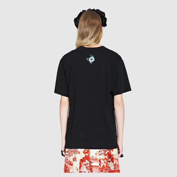 【GUCCI】2017cruise グッチスーパーコピー レトロな80年代ロゴプリント Tシャツ ロゴTシャツ ブラック 7061901 