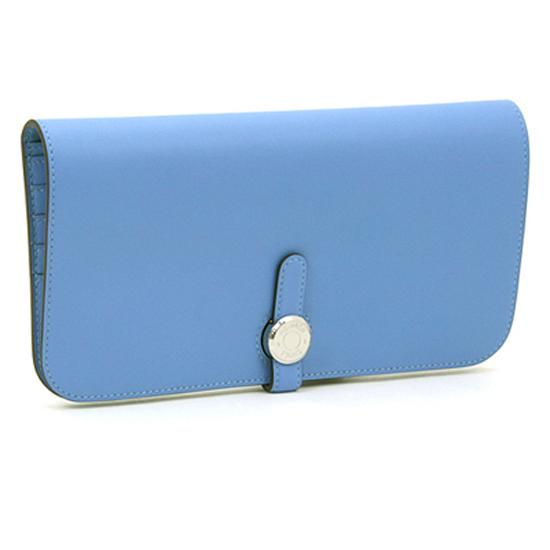 ★HERMES/エルメス コピー ★ドゴンロング×２つ折り財布×ブルー★ 6051106