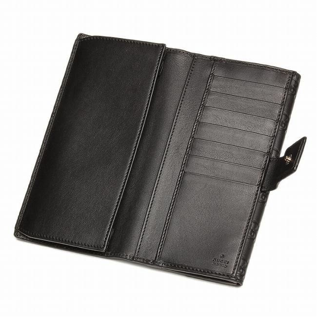 グッチ スーパーコピー 財布 GUCCISSIMA 112715 A0V1G 1000 シマレザー メタルバー 長財布 ブラック
