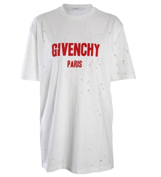 GIVENCHY スーパーコピー 17SS デストロイ ロゴプリント Tシャツ_WHITE 7722485