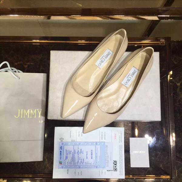 2017SS コレクションジミーチュウ スーパーコピー JIMMY CHOO☆ROMY レザーバレリーナ Apricot 7051704