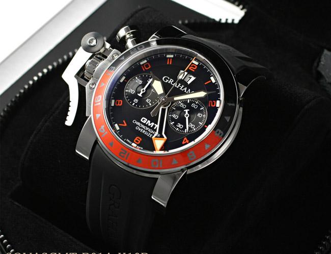グラハム スーパーコピー クロノファイター オーバーサイズ 2OVASGMT.B01A.K10Bビッグデイト GMT ブラックダイアル ラバー 新品