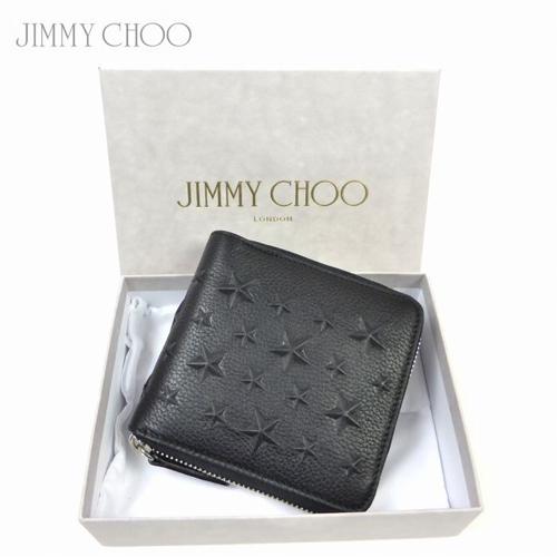 ジミーチュウ コピー Jimmy Choo エンボス スター ラウンド 財布 黒 jc70107