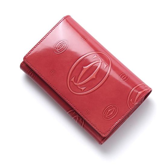CARTIER/カルティエ スーパーコピー★カーフ×フラップ中財布×レッド★新作★