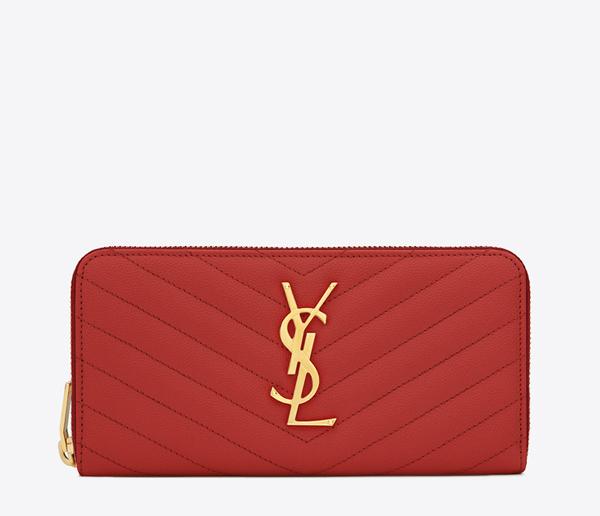 ☆SAINT LAURENTサンローランスーパーコピー モノグラムラウンドジップウォレット Red 372265BOW01 1000