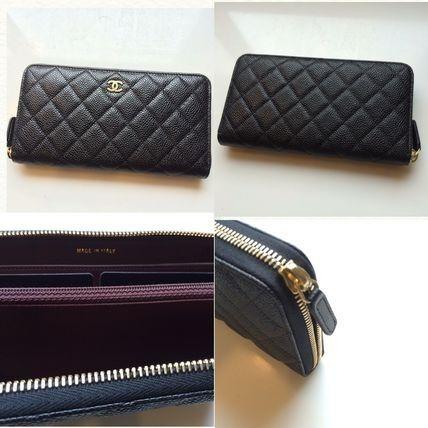 【CHANEL コピー】キャビアスキン♡ ラウンドジップ 長財布 黒 A50097