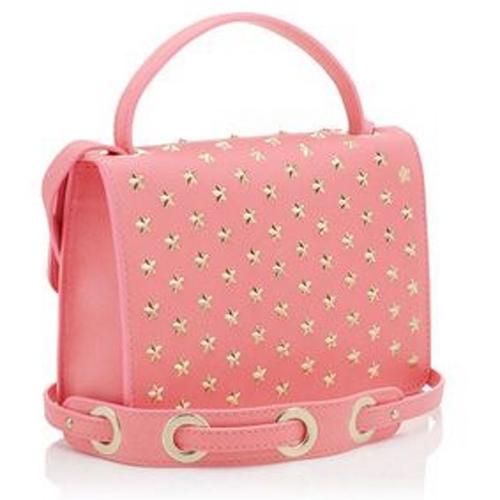 2015春夏【JIMMY CHOO】ジミーチュウ スーパーコピー ミニスタースタッズ付きクロスボディPink