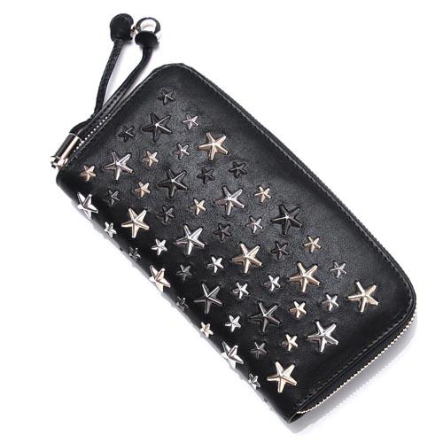 ジミーチュウ JIMMY CHOO ラウンドファスナー長財布[小銭入れ付き] ブラック系 mix レディース 7040502