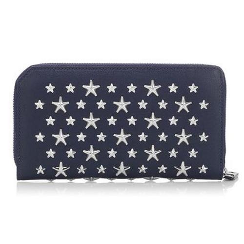ジミーチュウ コピー Jimmy Choo CARNABYスタースタッズ長財布 Navy jc70113