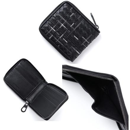 17AW☆BOTTEGA VENETA スーパーコピー☆Metropolis Embroidery 折り財布 NERO 7082807 