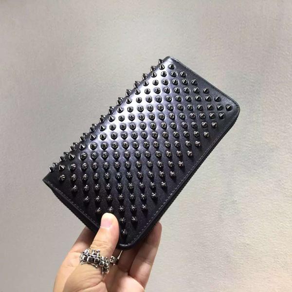 2016新色 ルブタンスーパーコピー┃Christian Louboutin希少なブラックのPANETTONE長財布6053001