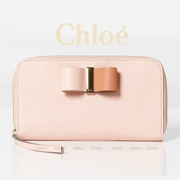 Chloe クロエスーパーコピー Leather Bowラウンドジップ長財布☆7032120