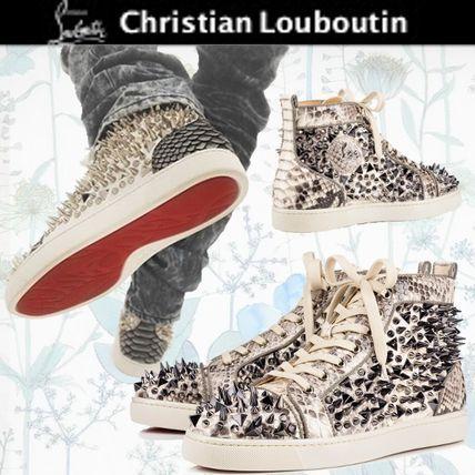 日本未入荷 2016-17AW ルブタン コピー 新作 マルチスタッズ×パイソンがクールなLOUIS 7053103 