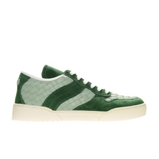 【BOTTEGA VENETA スーパーコピー】レザースニーカーウィーブ グリーン 7082801 
