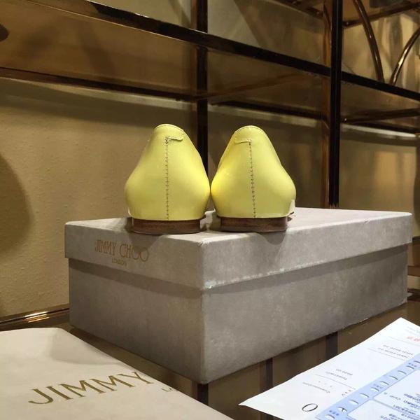 コレクション ジミーチュウ スーパーコピー JIMMY CHOO☆ROMY レザーバレリーナ Yellow 7051706