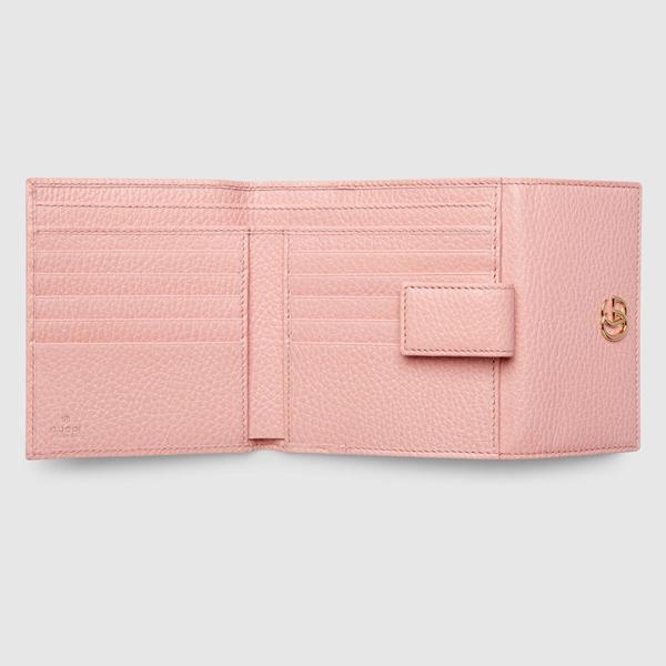 2017SS GUCCI グッチ スーパーコピー プチ マーモント フレンチフラップウォレット 456122 CAO0G 5909（ピンク）