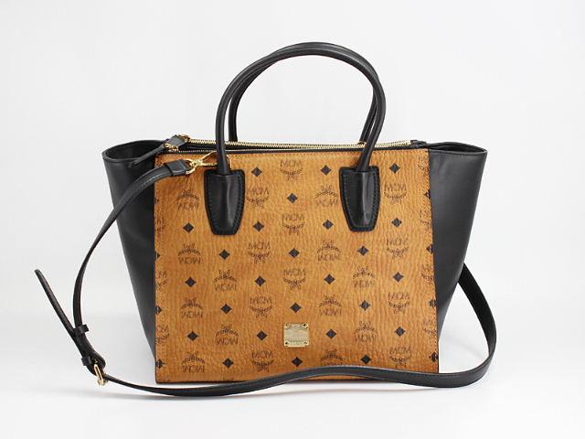 エムシーエム【MCM コピー】バッグ トートバッグ『2014年秋冬』MWT4AJD17 CB001 JEDE VISETOS MDトートバッグ ブラウン/ブラック レザー レディース