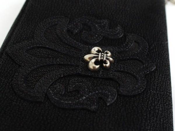 クロムハーツ BSフレア ラウンドジップ 長財布 デストロイレザー Chromehearts612029