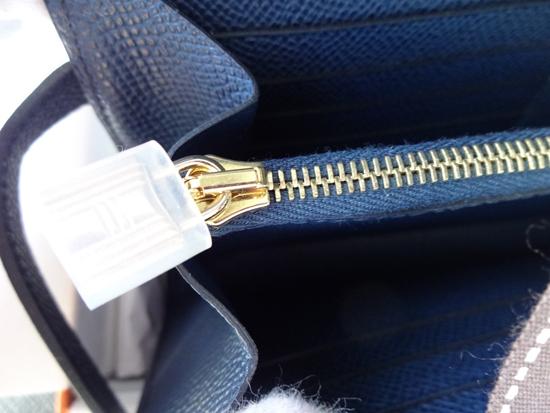 HERMES 稀少なケリーウォレット★ネイビーXゴールド金具★即発7011025